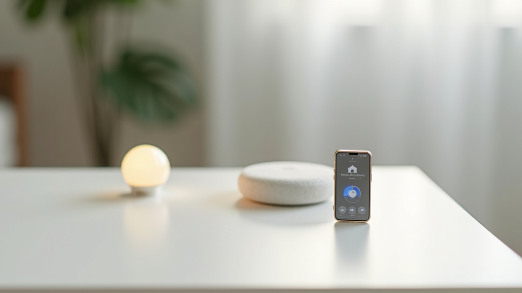 Interface de l'application Smart Life sur smartphone contrôlant une maison connectée