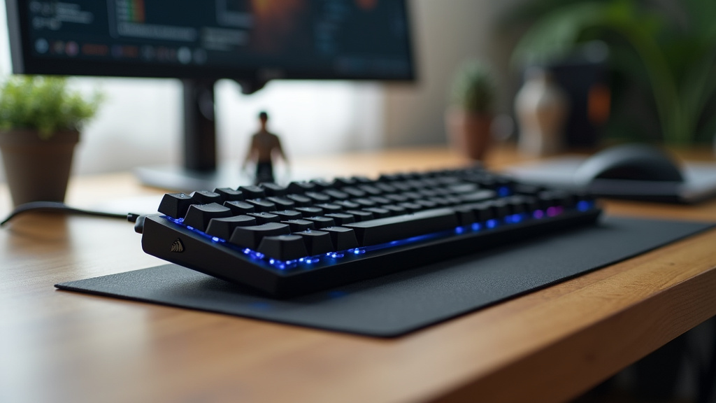 Interface du logiciel iCUE de Corsair affichant les options de personnalisation RGB et macros