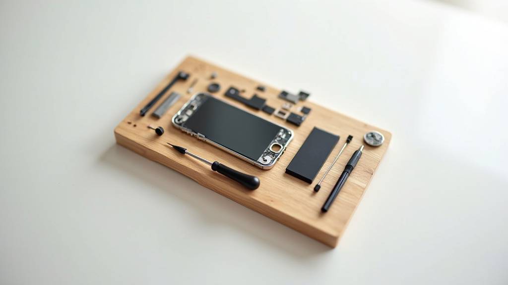 Batterie iPhone gonflée retirée avec précaution - exemple de batterie Li-Ion défaillante