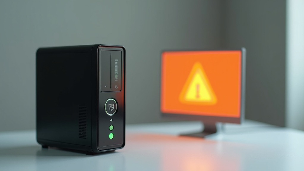 Illustration d'un ordinateur affichant une erreur de connexion NVIDIA sur un écran