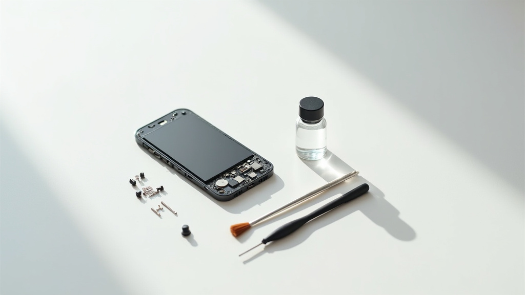 Connecteur USB-C iPhone démonté sous microscope pour réparation