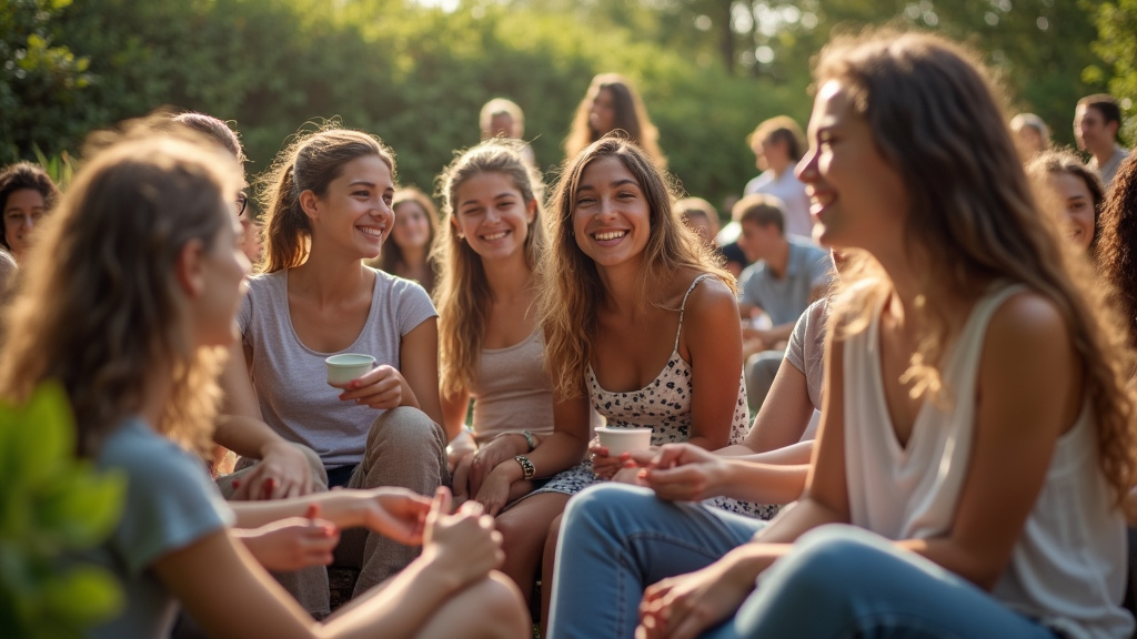 Jeunes échangeant dans un forum de discussion inclusif sur une plateforme sécurisée