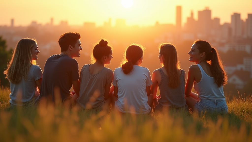 Jeunes utilisant une application de rencontres sécurisée sur leurs smartphones