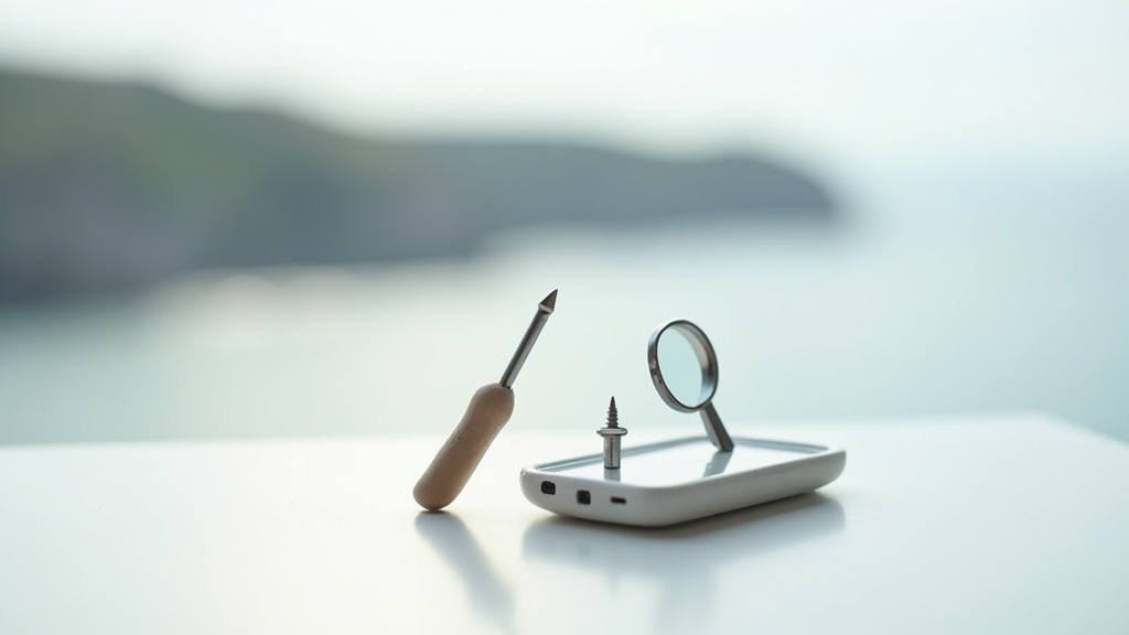 Technicien en train de réparer un smartphone dans un atelier à Dinard